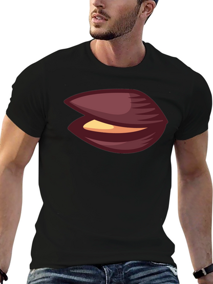 Novelty Black T-Shirt with Clam Graphic