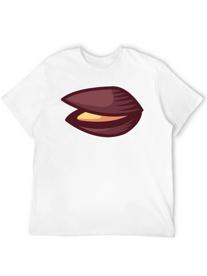 Novelty Black T-Shirt with Clam Graphic