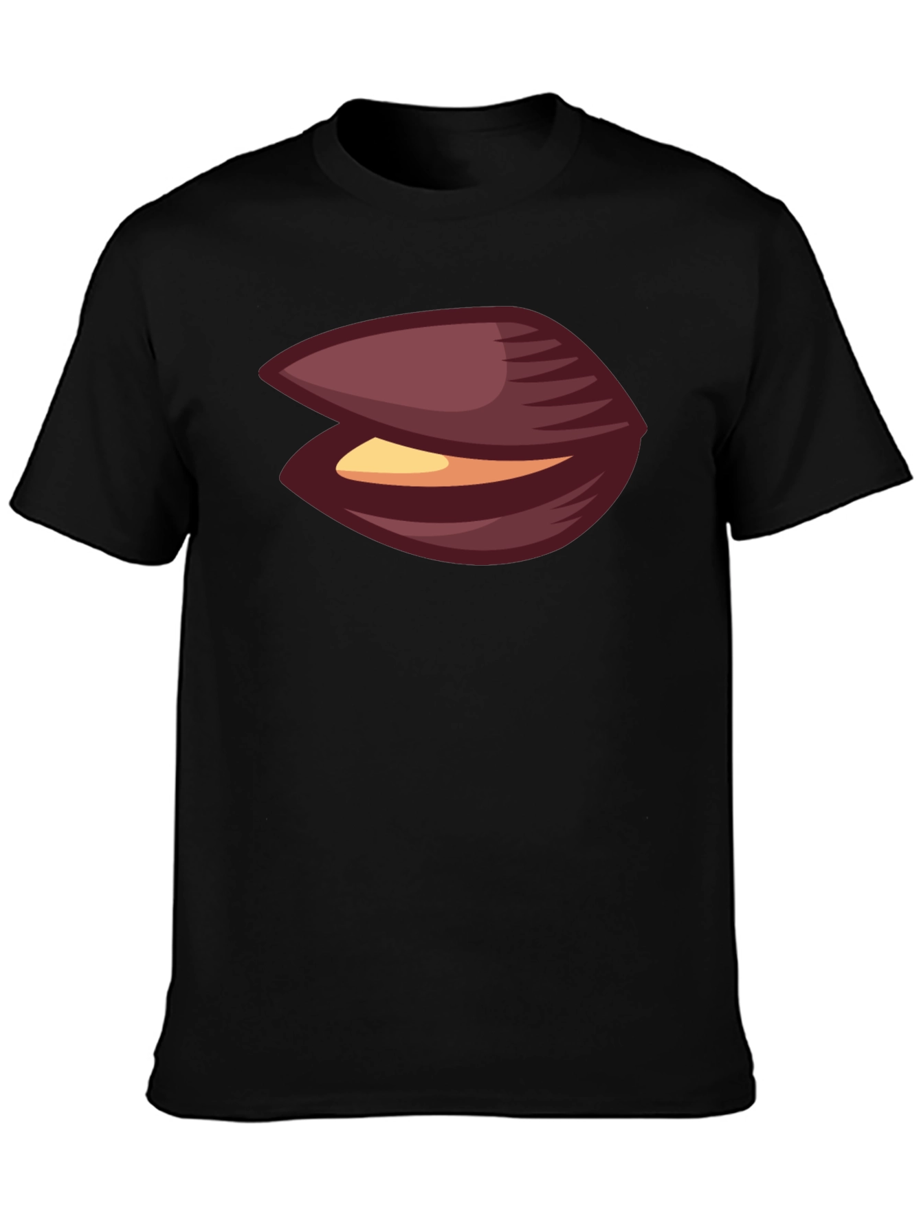 Novelty Black T-Shirt with Clam Graphic