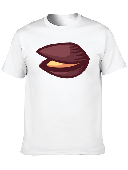 Novelty Black T-Shirt with Clam Graphic