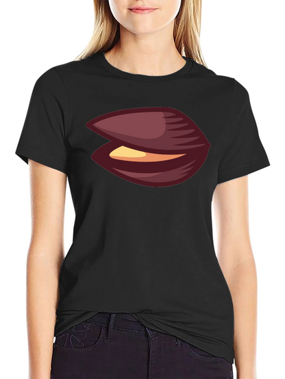 Novelty Black T-Shirt with Clam Graphic