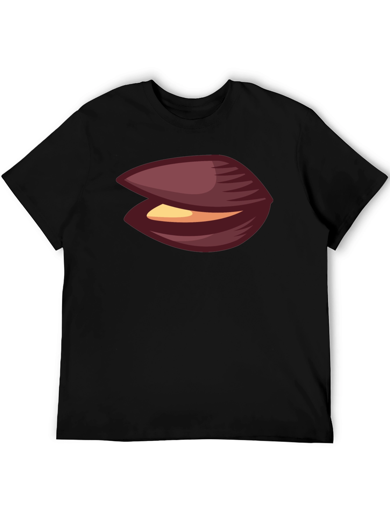 Novelty Black T-Shirt with Clam Graphic