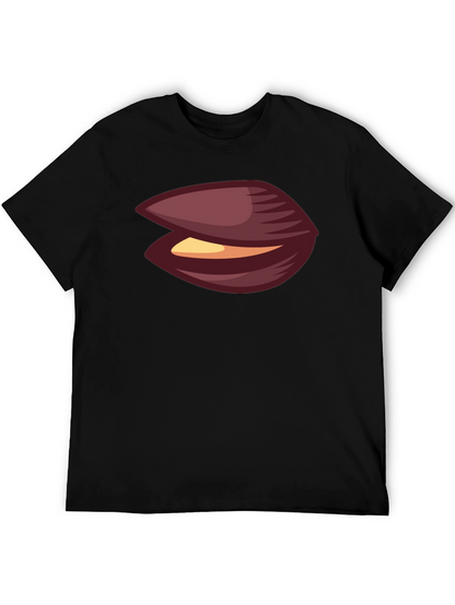 Novelty Black T-Shirt with Clam Graphic
