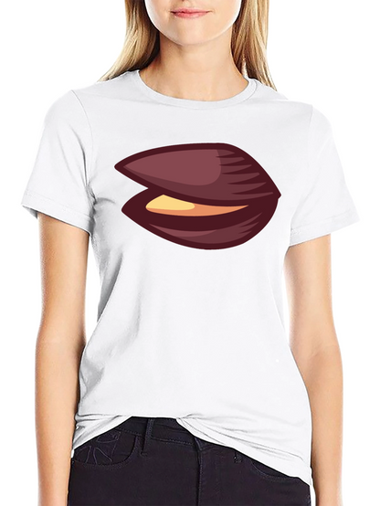 Novelty Black T-Shirt with Clam Graphic