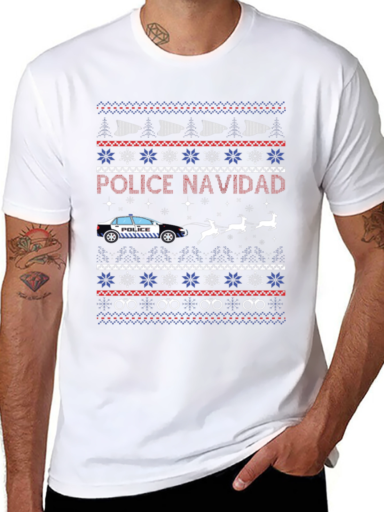 Police Navidad Christmas Sweater T-Shirt