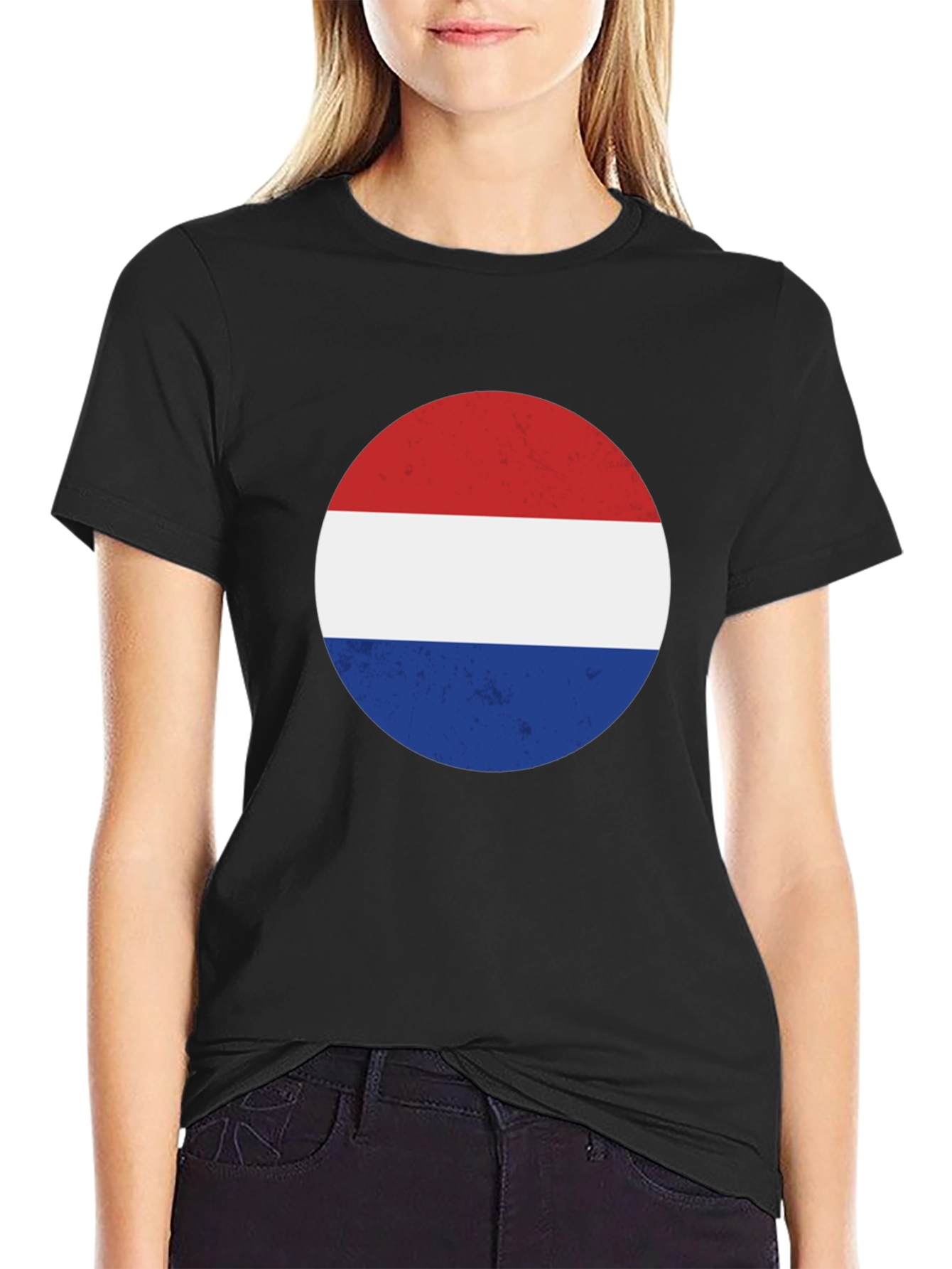 Retro Dutch Flag Graphic Tee - Black