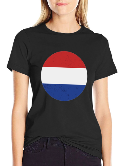 Retro Dutch Flag Graphic Tee - Black