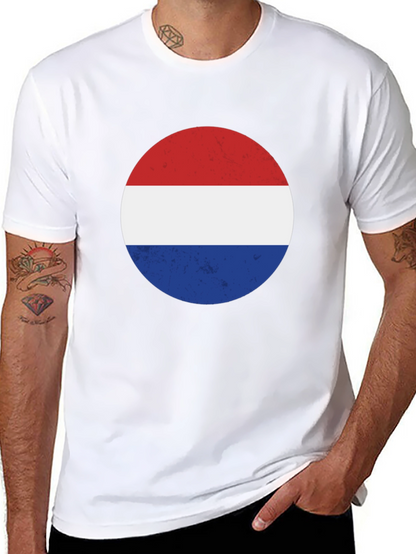 Retro Dutch Flag Graphic Tee - Black