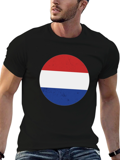Retro Dutch Flag Graphic Tee - Black