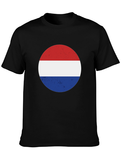 Retro Dutch Flag Graphic Tee - Black