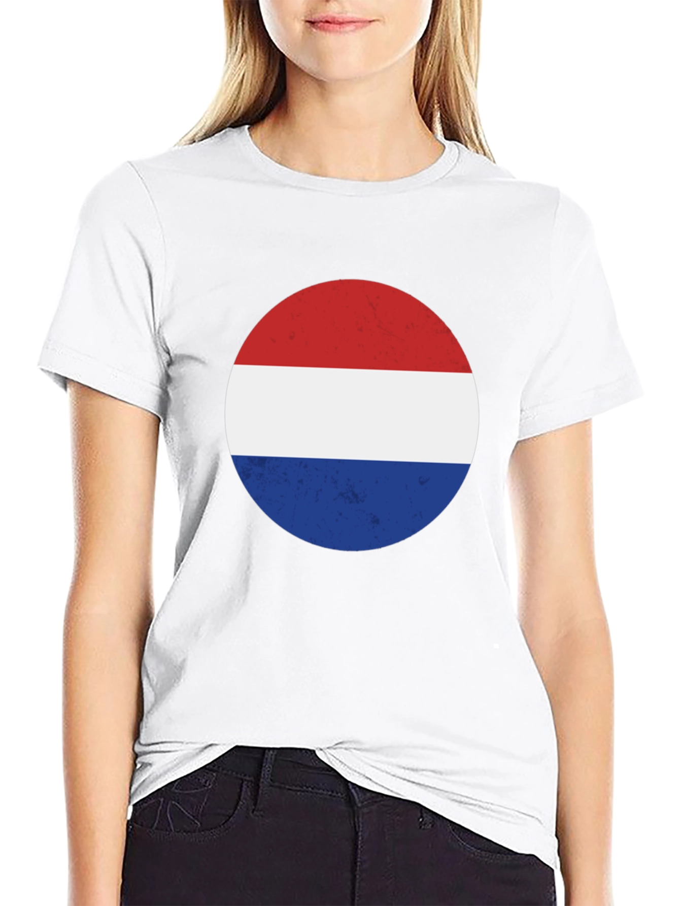 Retro Dutch Flag Graphic Tee - Black