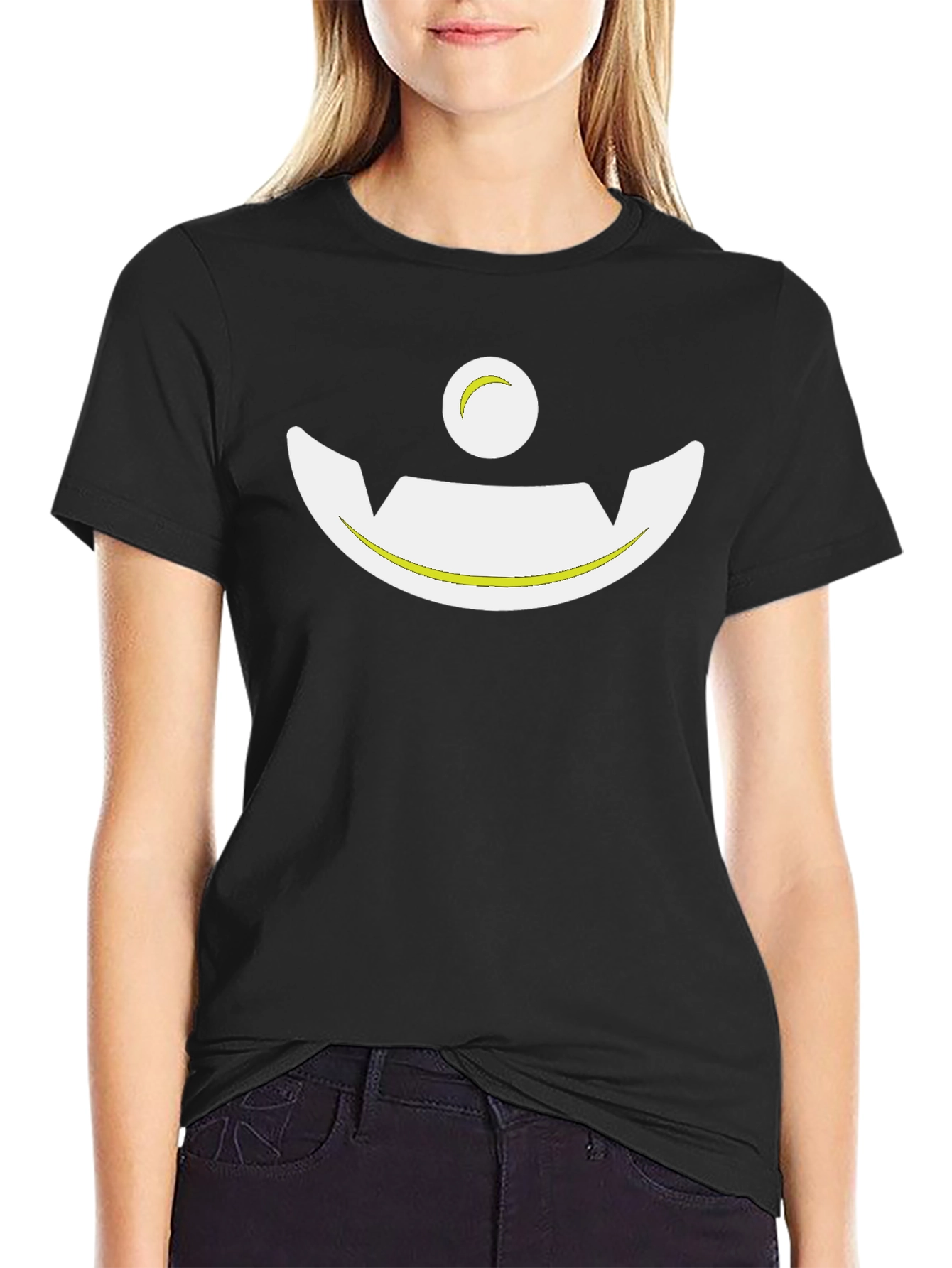 Spooky Smile Graphic Black T-Shirt