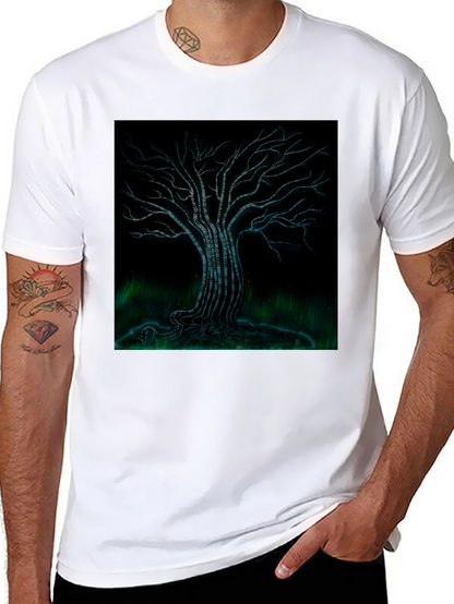 Binary Tree Graphic T-Shirt - Black Modern Tech Style