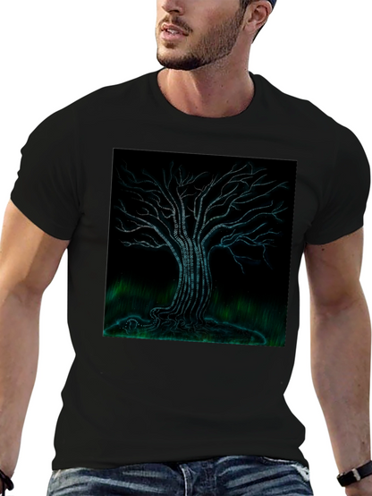 Binary Tree Graphic T-Shirt - Black Modern Tech Style