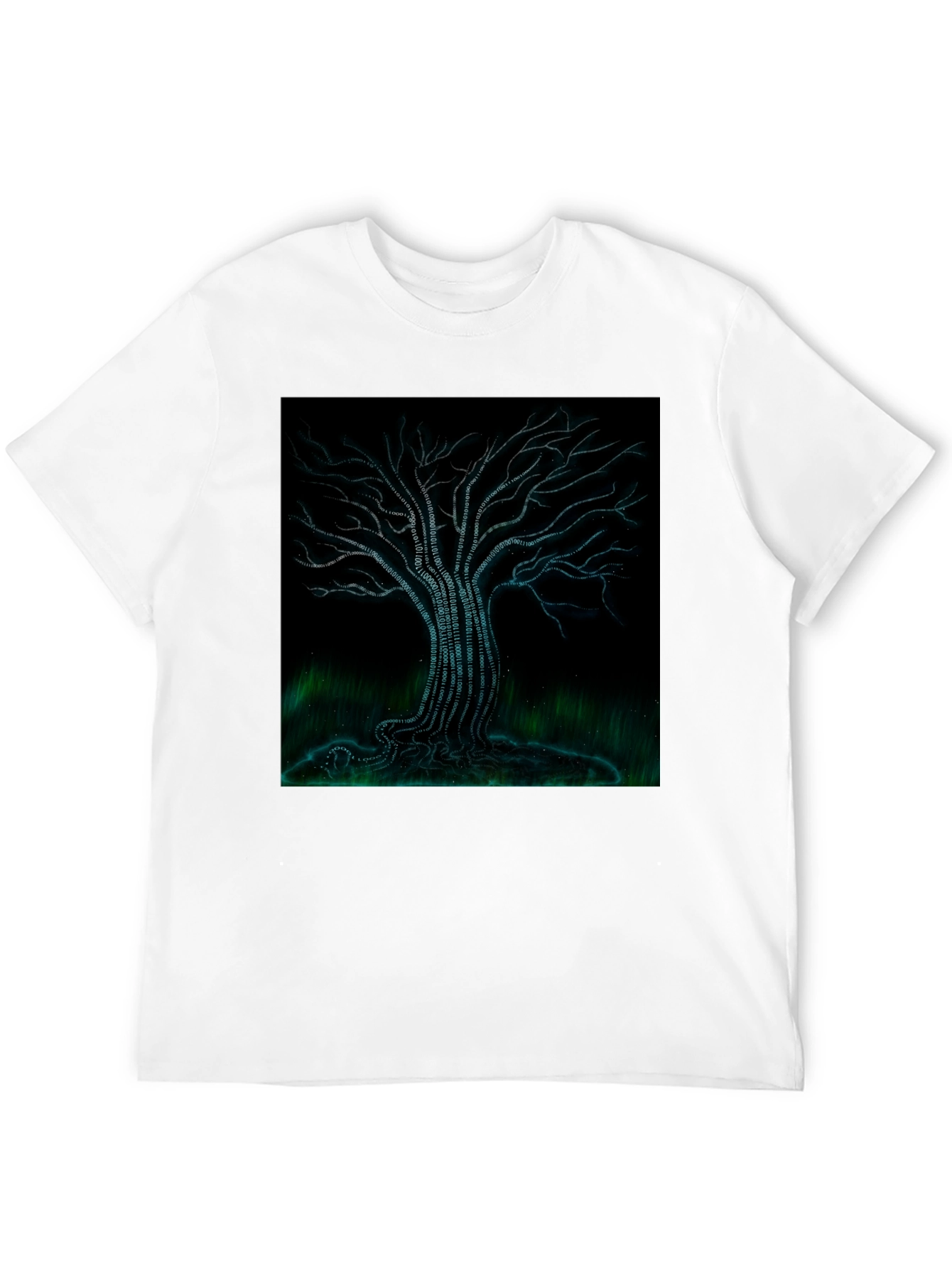 Binary Tree Graphic T-Shirt - Black Modern Tech Style