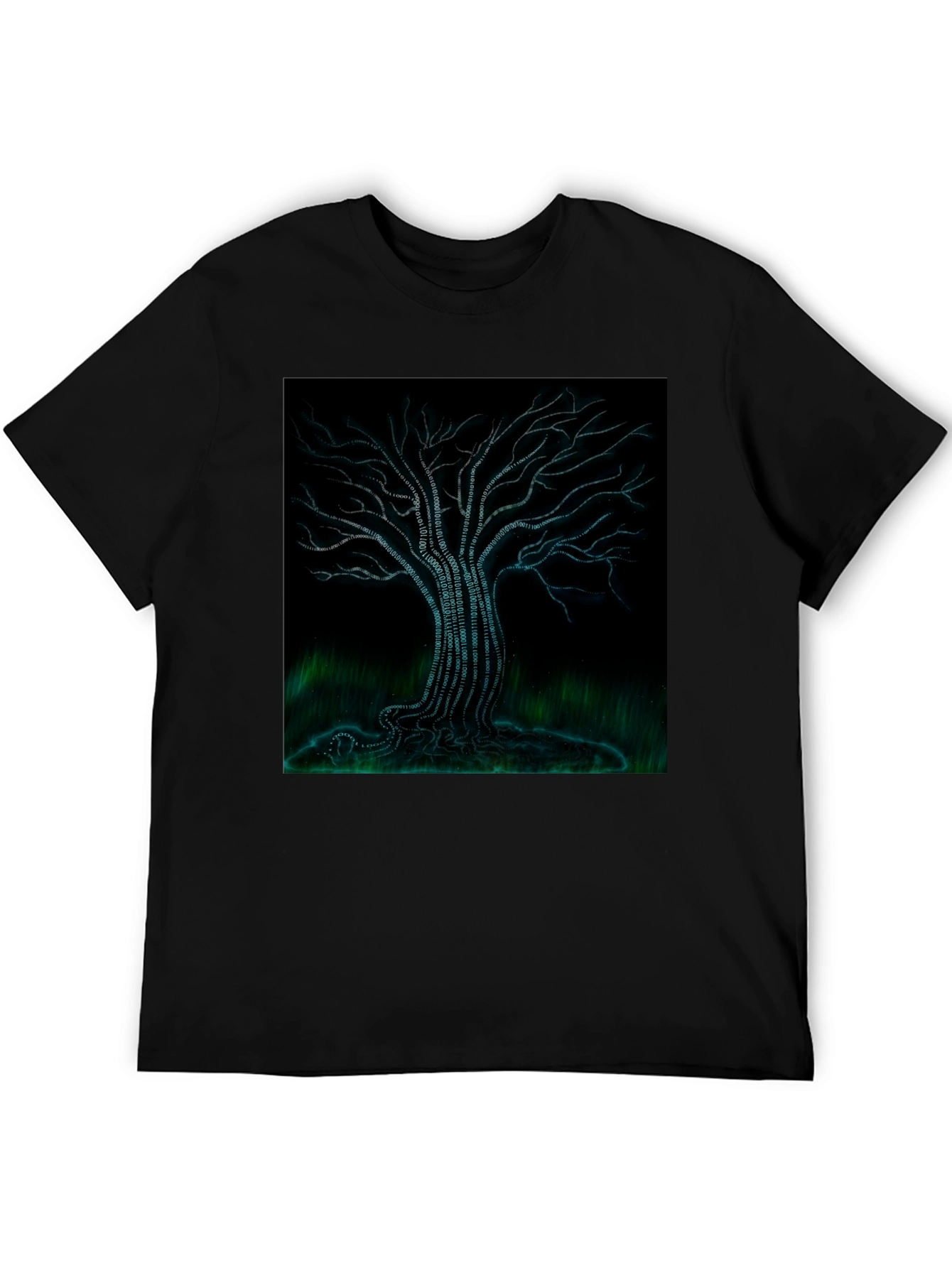 Binary Tree Graphic T-Shirt - Black Modern Tech Style