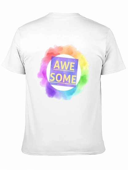 Awesome Rainbow Graphic Tee - Mens Black T-Shirt