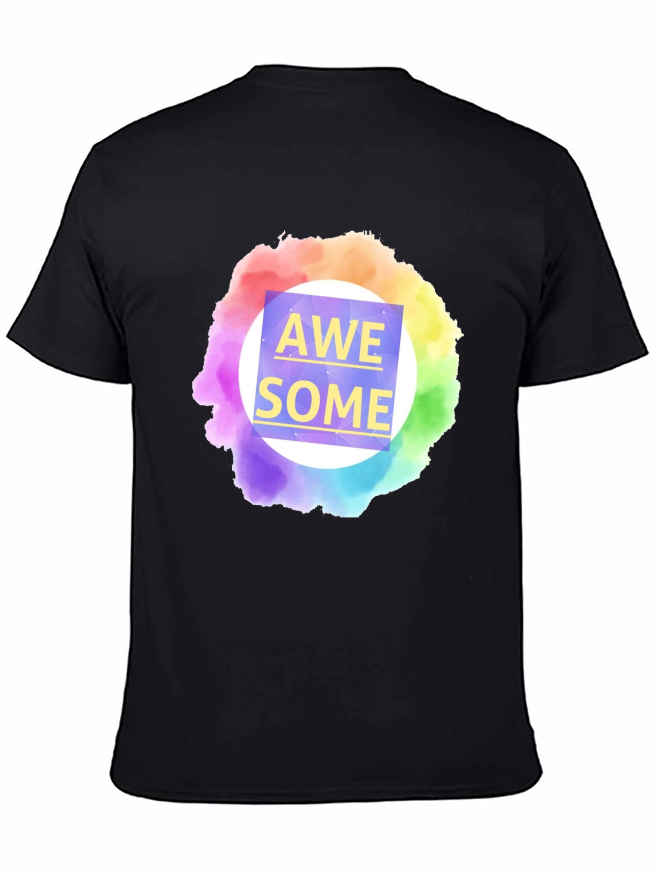 Awesome Rainbow Graphic Tee - Mens Black T-Shirt