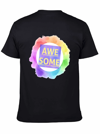Awesome Rainbow Graphic Tee - Mens Black T-Shirt
