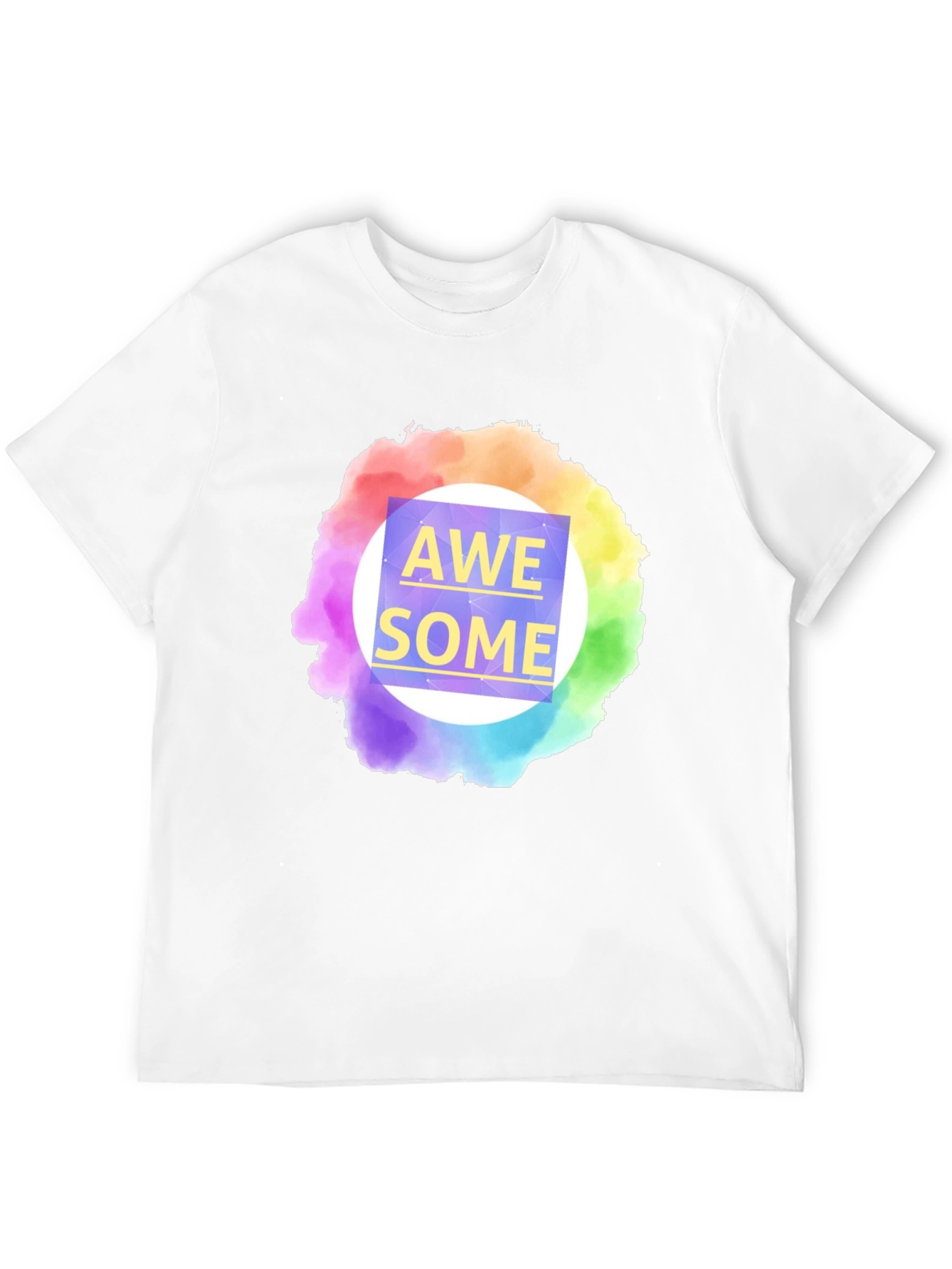 Awesome Rainbow Graphic Tee - Mens Black T-Shirt