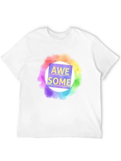 Awesome Rainbow Graphic Tee - Mens Black T-Shirt