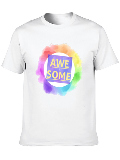 Awesome Rainbow Graphic Tee - Mens Black T-Shirt
