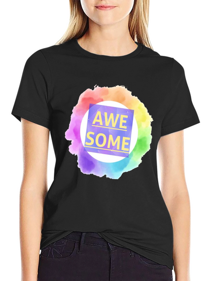 Awesome Rainbow Graphic Tee - Mens Black T-Shirt