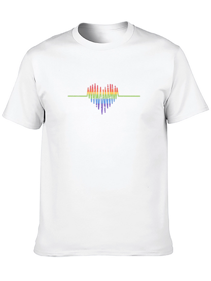 Rainbow Heartbeat Graphic Tee - Pride T-Shirt