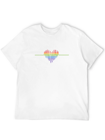 Rainbow Heartbeat Graphic Tee - Pride T-Shirt