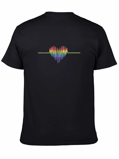 Rainbow Heartbeat Graphic Tee - Pride T-Shirt