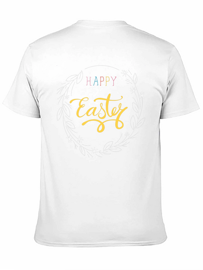 Happy Easter Graphic T-Shirt - Black Crew Neck