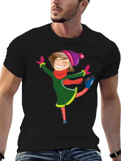 Cartoon Skater Black T-Shirt