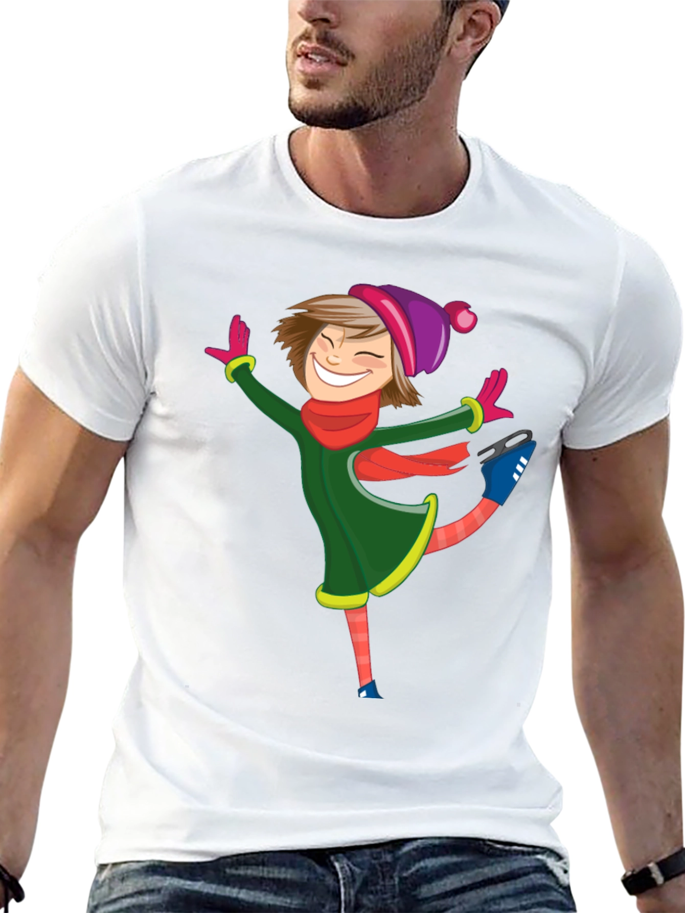 Cartoon Skater Black T-Shirt