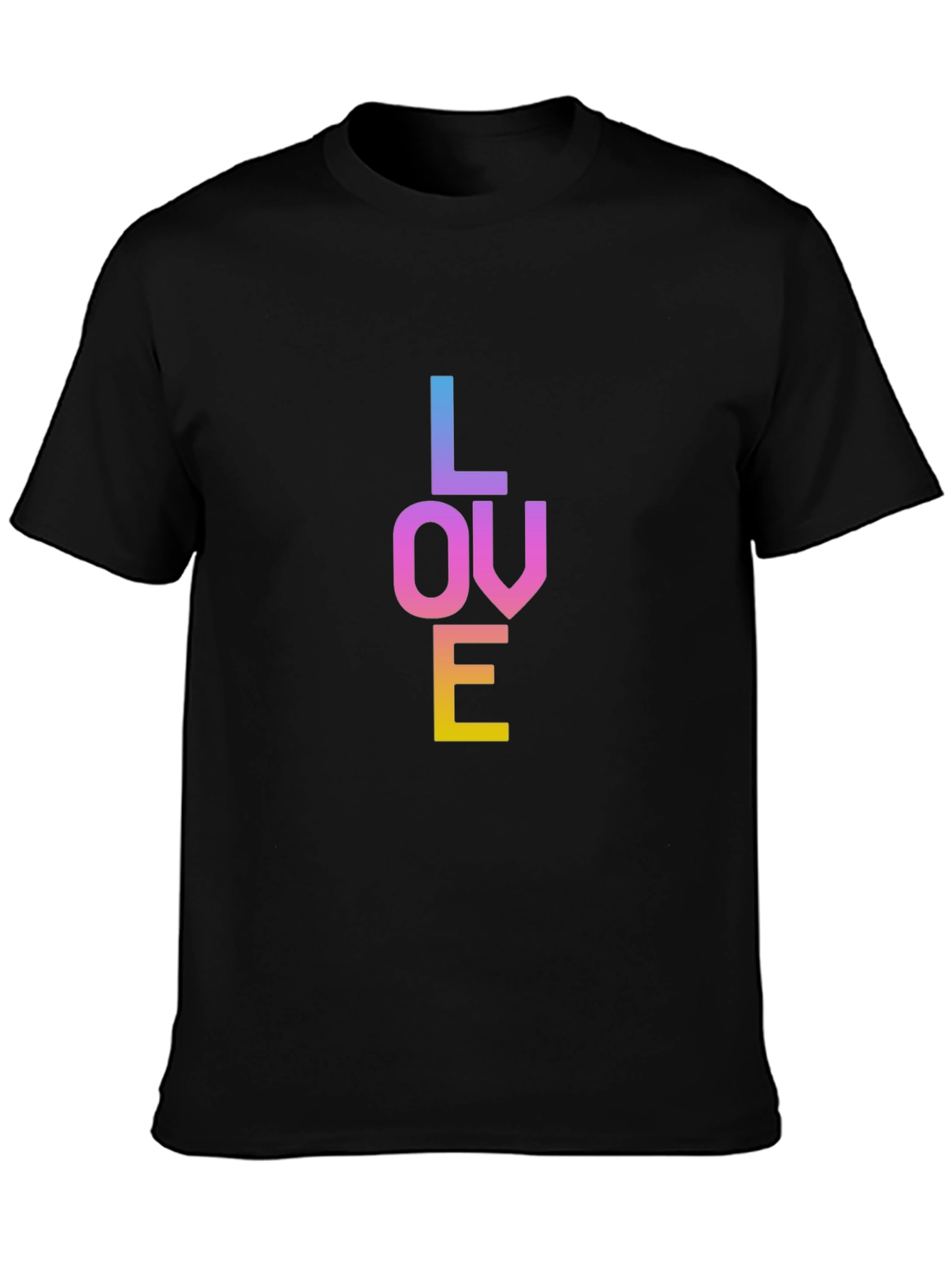 Rainbow LOVE Graphic Black T-Shirt
