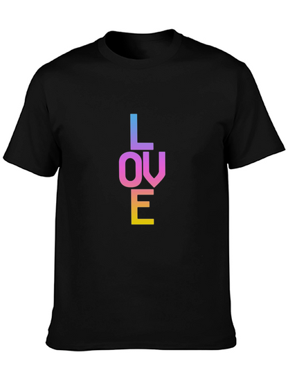 Rainbow LOVE Graphic Black T-Shirt