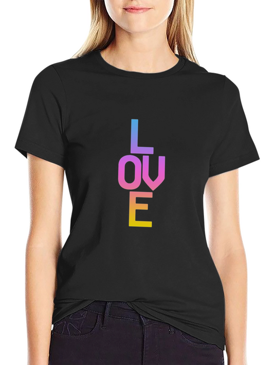 Rainbow LOVE Graphic Black T-Shirt