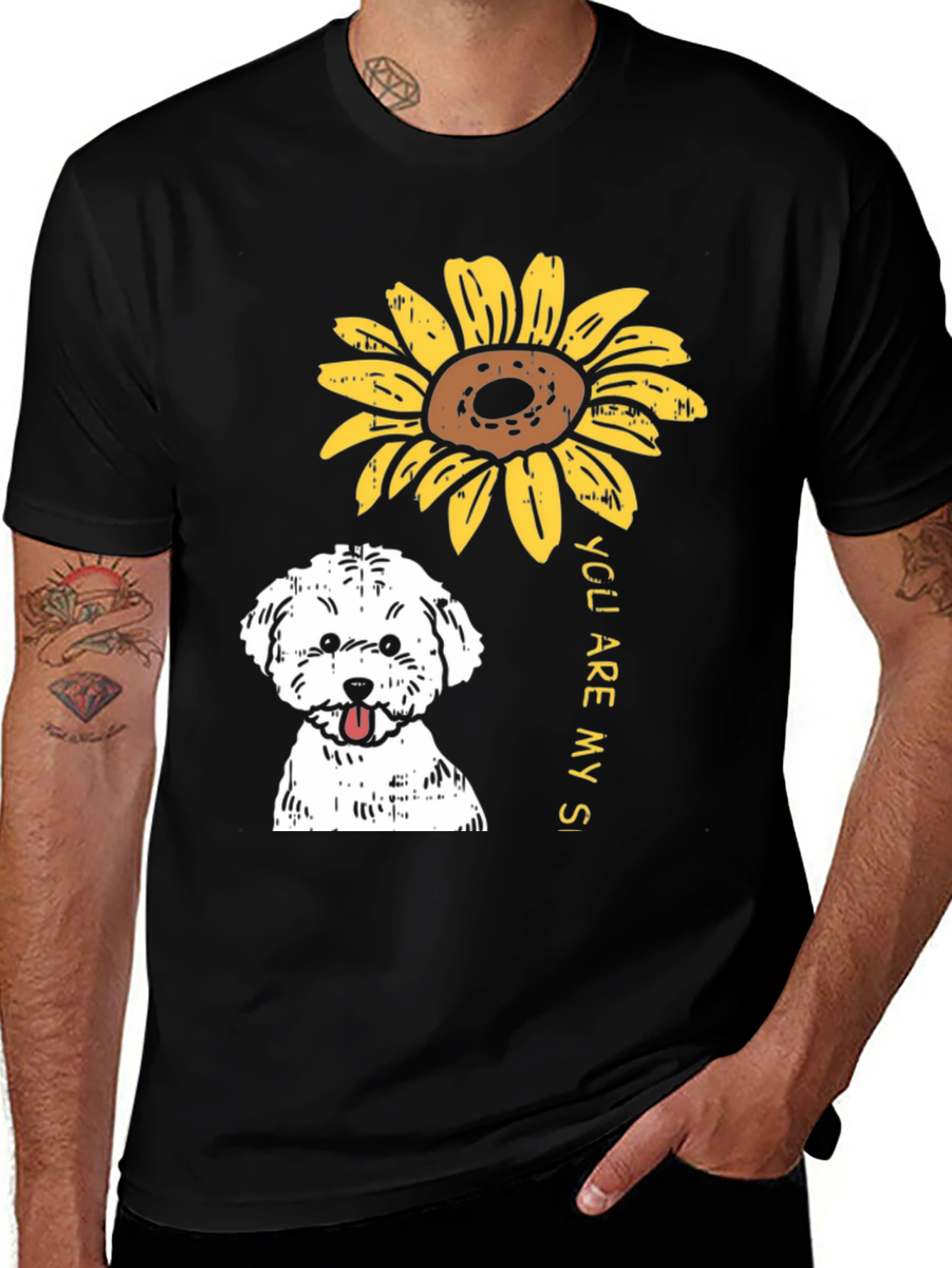 Sunflower Dog T-Shirt - You Are My Sunshine