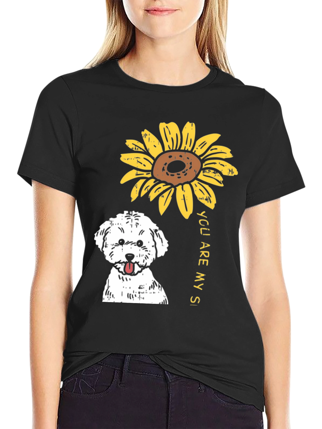 Sunflower Dog T-Shirt - You Are My Sunshine