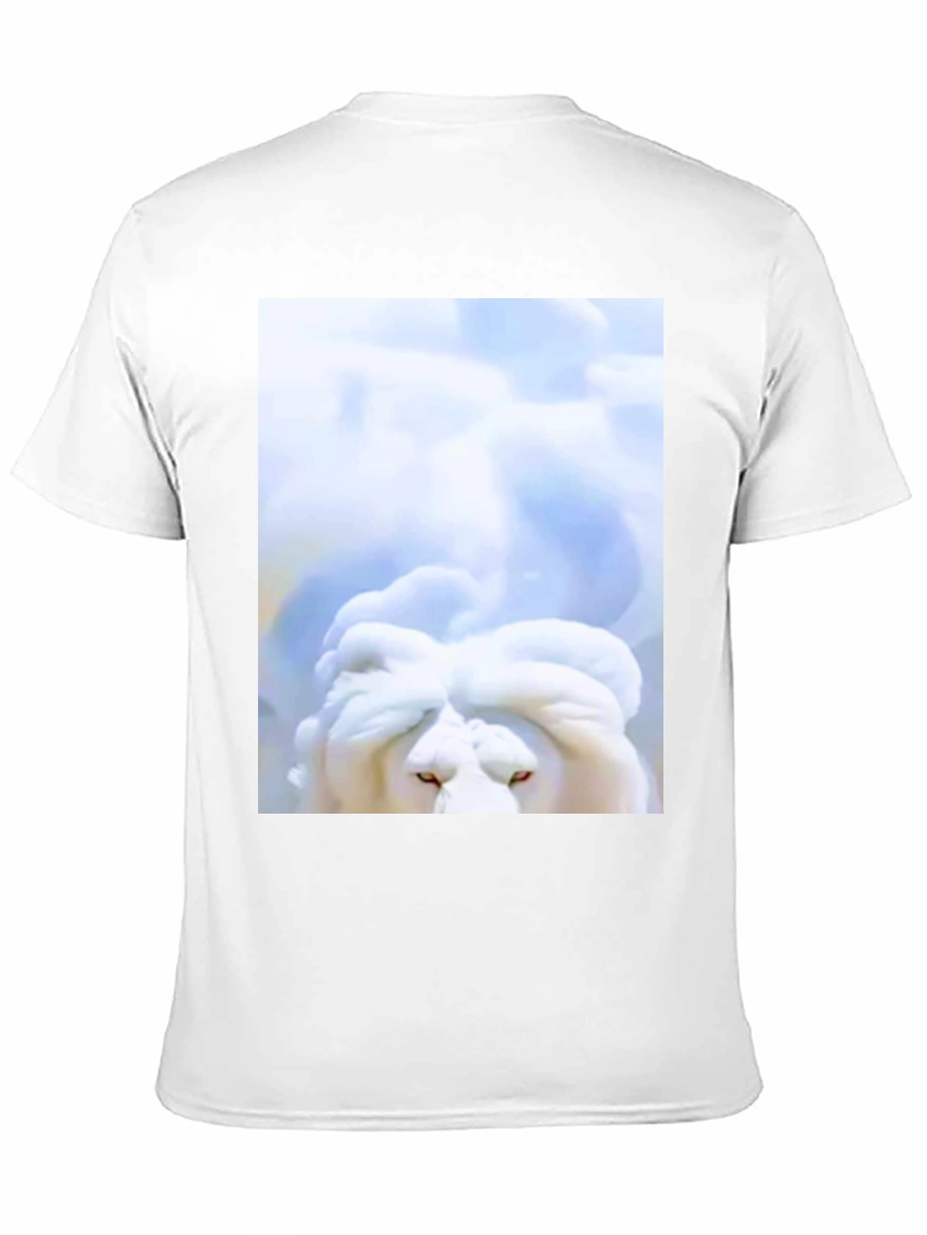 White Lion Head Graphic Black T-Shirt