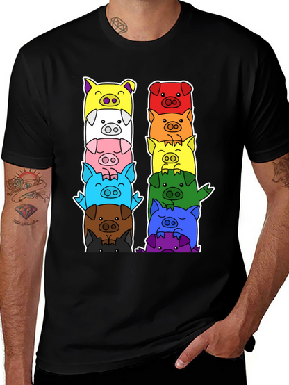 Colorful Pig Stack T-Shirt