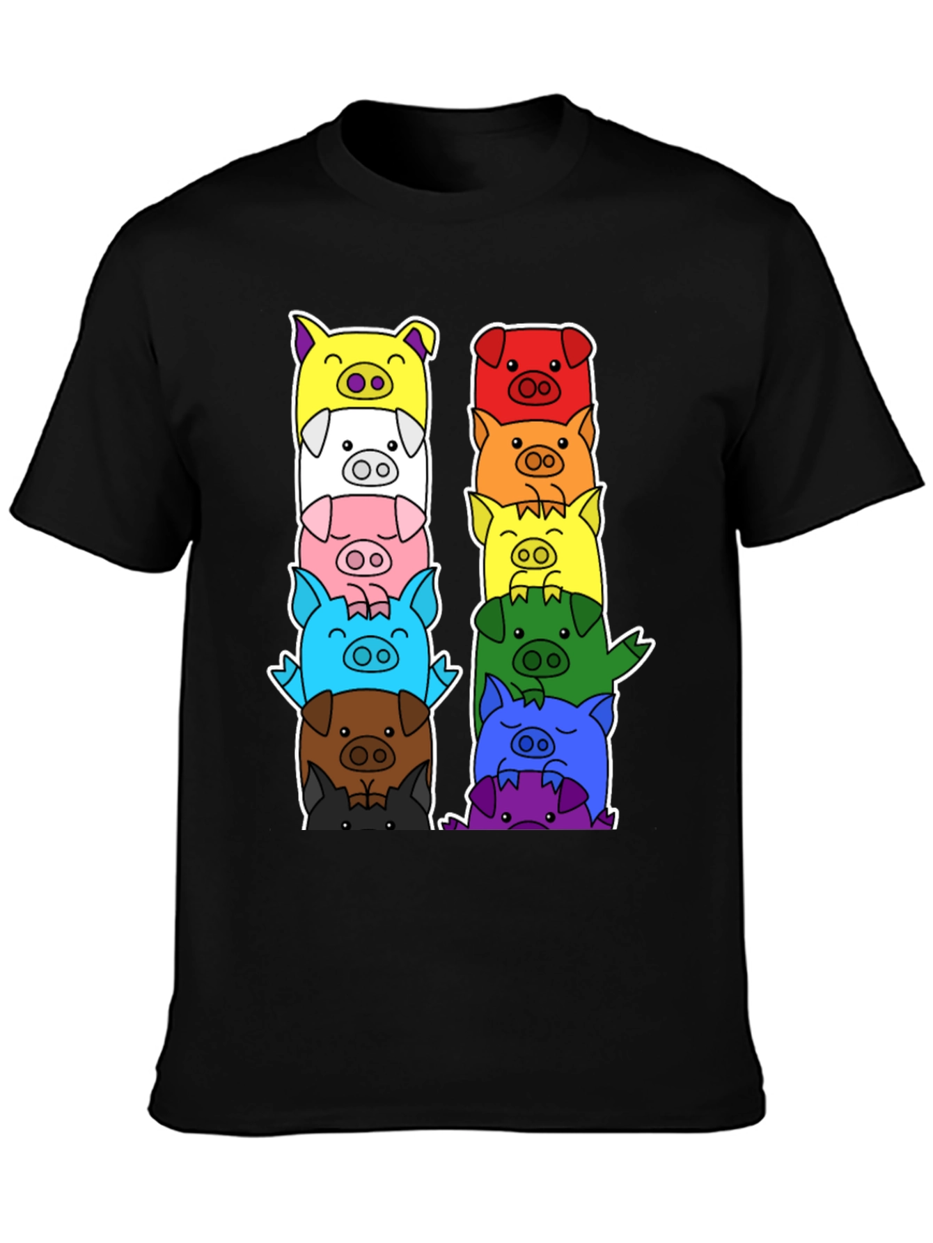 Colorful Pig Stack T-Shirt