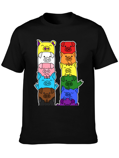 Colorful Pig Stack T-Shirt