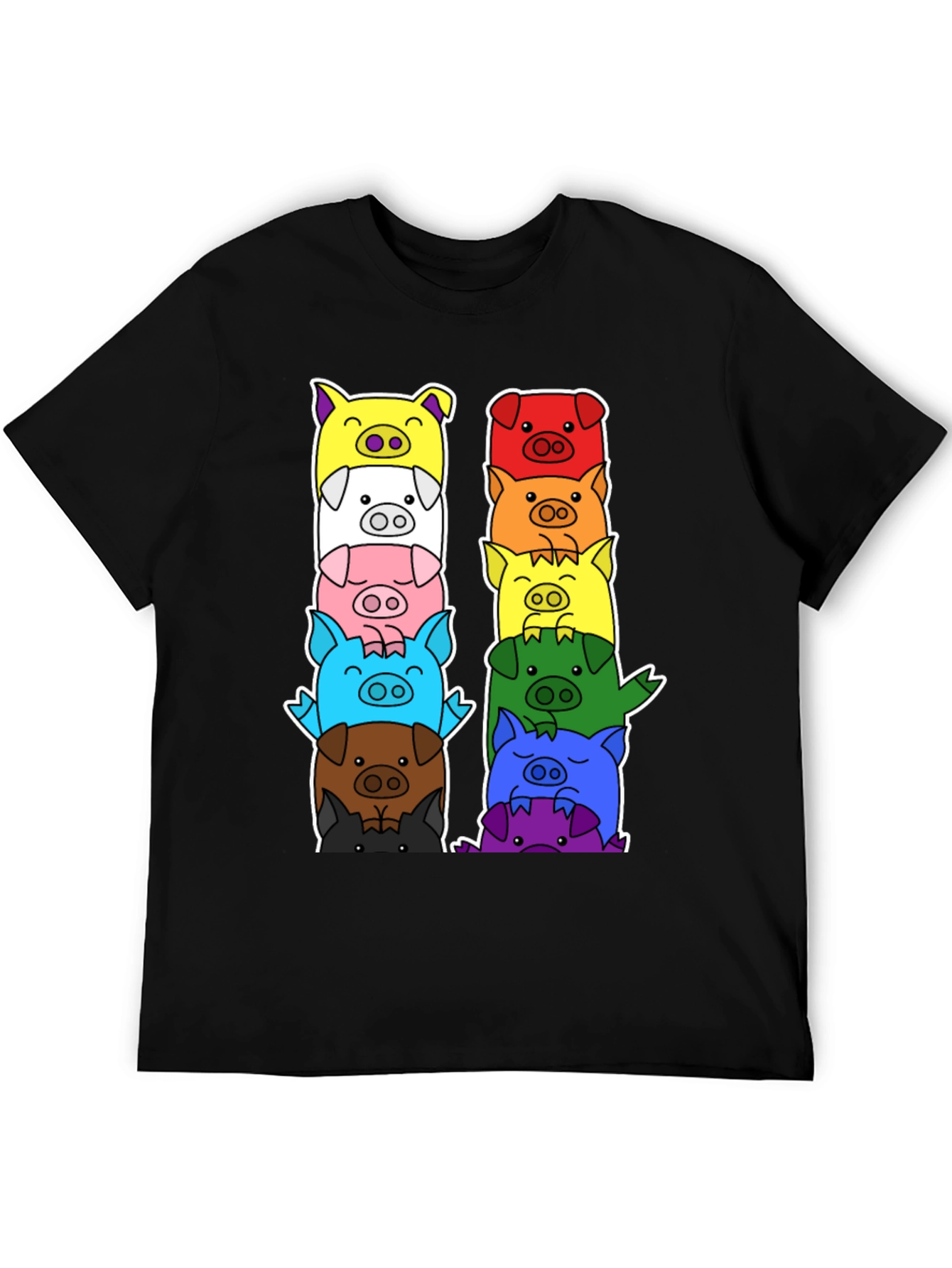 Colorful Pig Stack T-Shirt