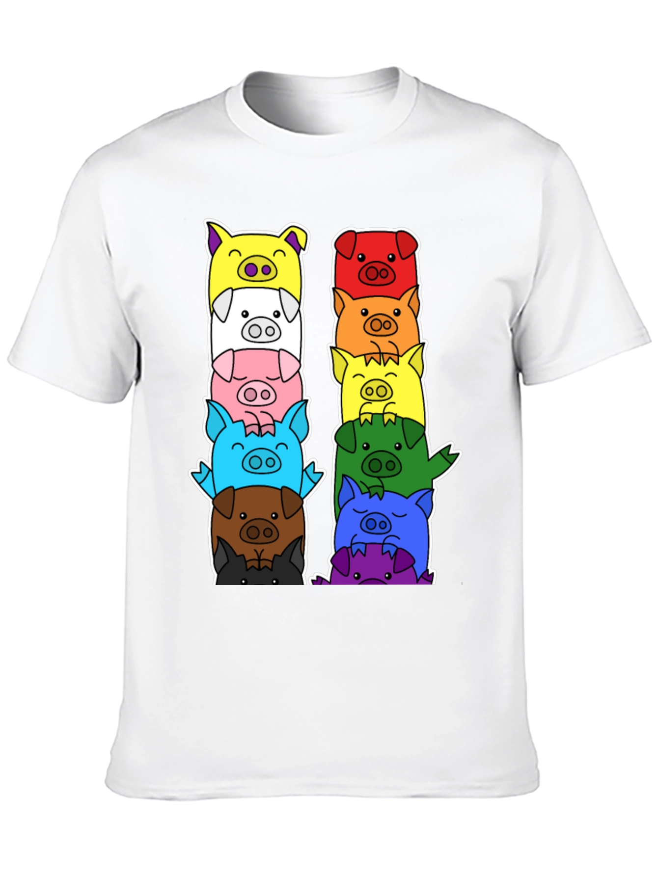 Colorful Pig Stack T-Shirt