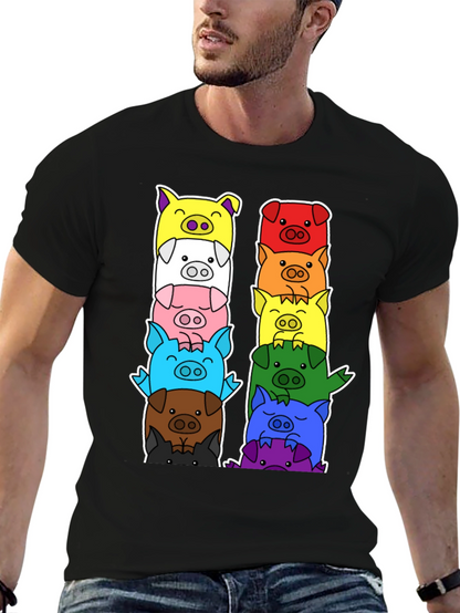 Colorful Pig Stack T-Shirt