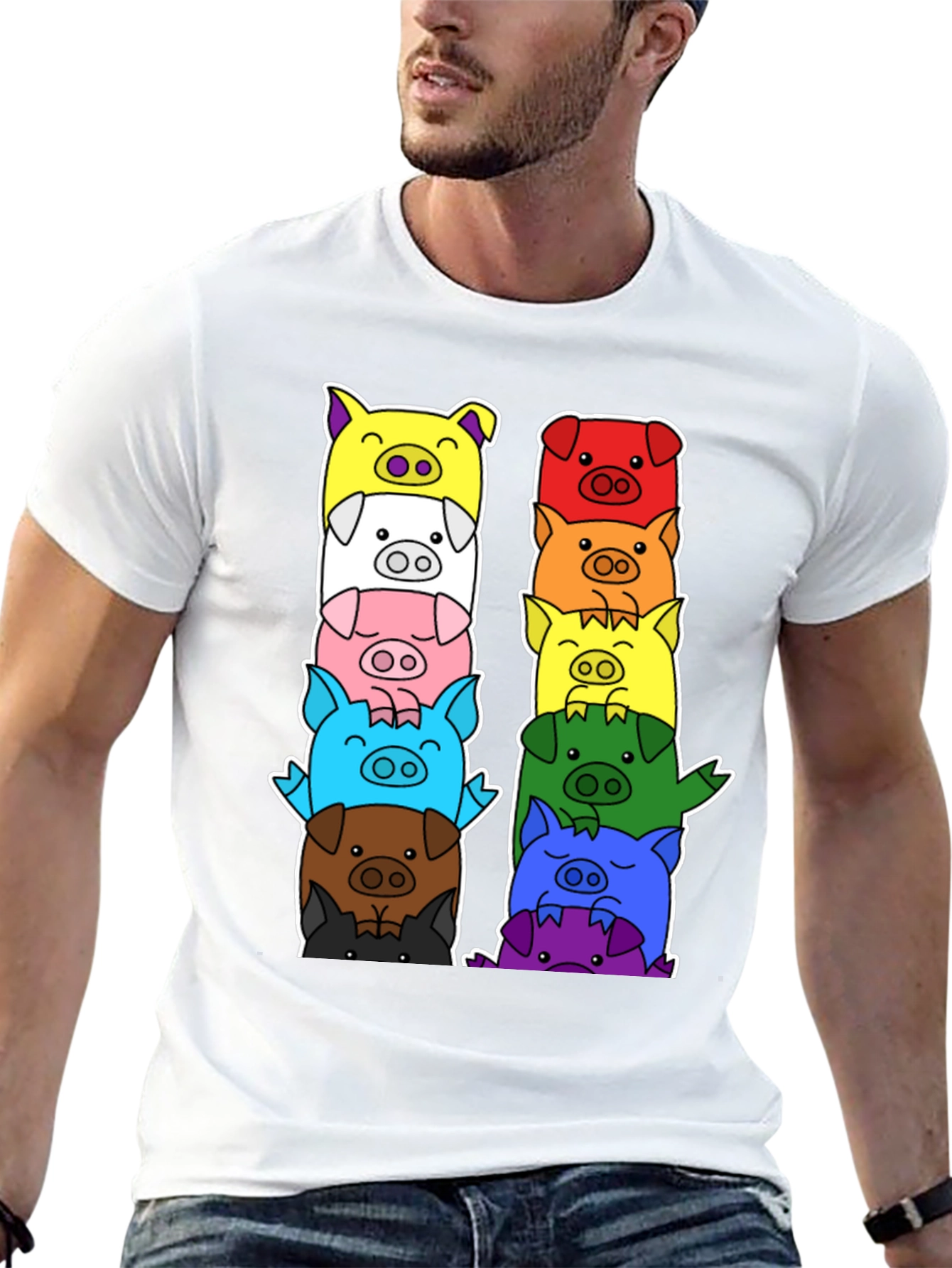 Colorful Pig Stack T-Shirt