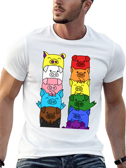 Colorful Pig Stack T-Shirt