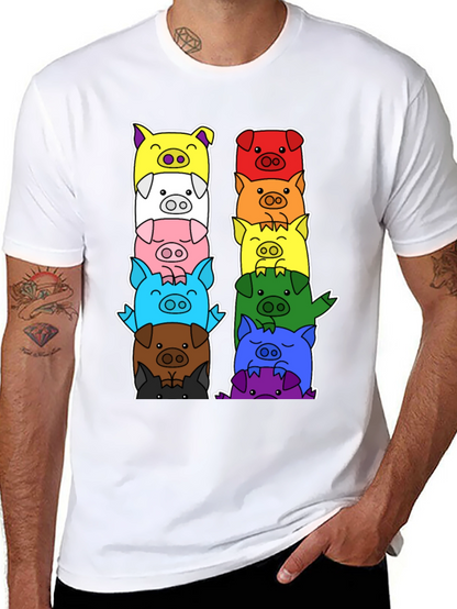 Colorful Pig Stack T-Shirt