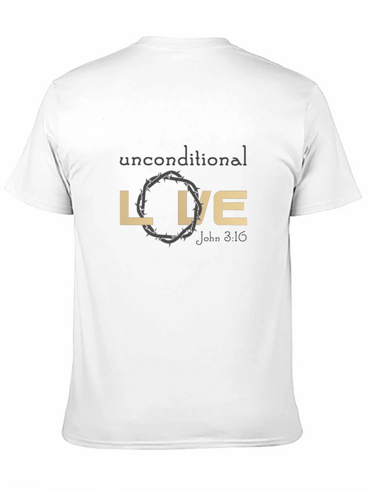 Unconditional Love T-Shirt - John 3:16 Black Tee