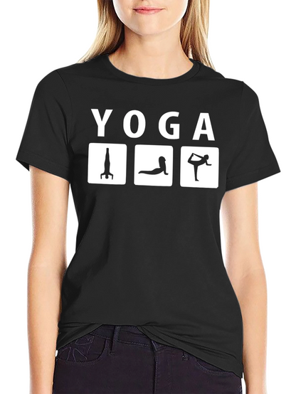 Yoga Pose Graphic T-Shirt - Black